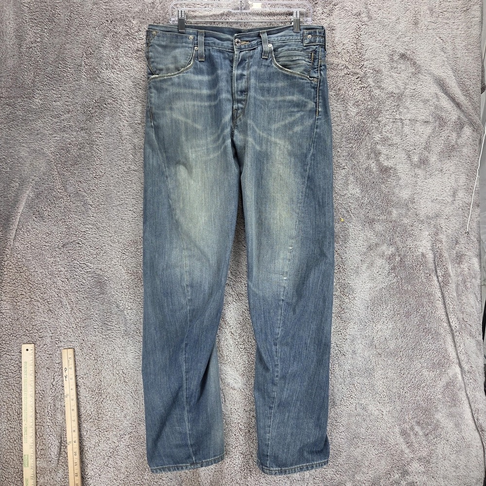 Vintage Levis Engineered Jeans Mens 32x32 Blue Twisted Button Fly Medium Wash